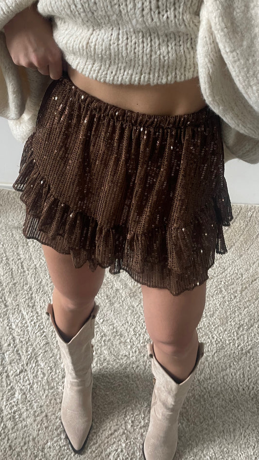 JUPE-SHORT ALBA MARRON