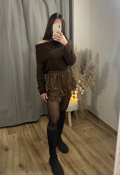 JUPE-SHORT ALBA MARRON